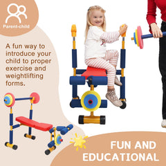 Home-Man kids gym dimensions indicating compact home-use footprint