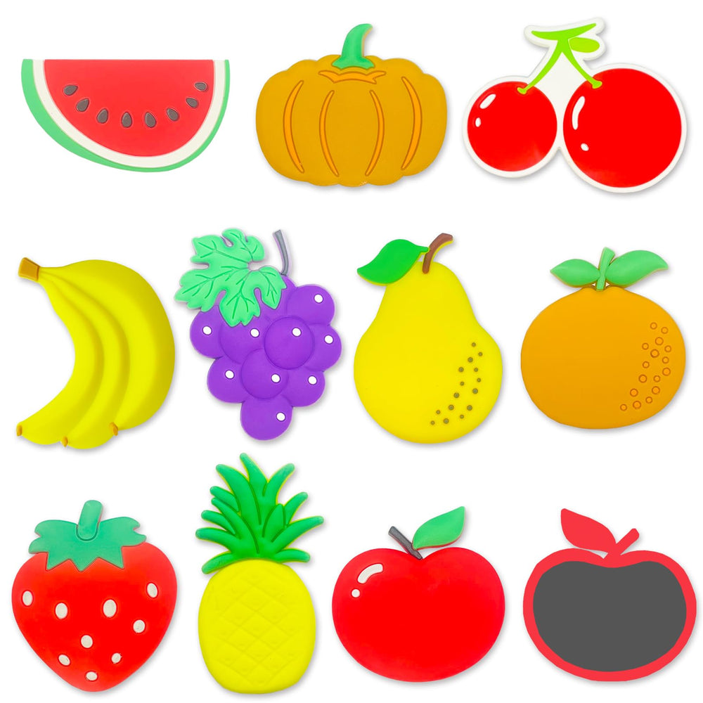 HOMEDISIAC fruit fridge magnets for toddlers; colorful learning play set.