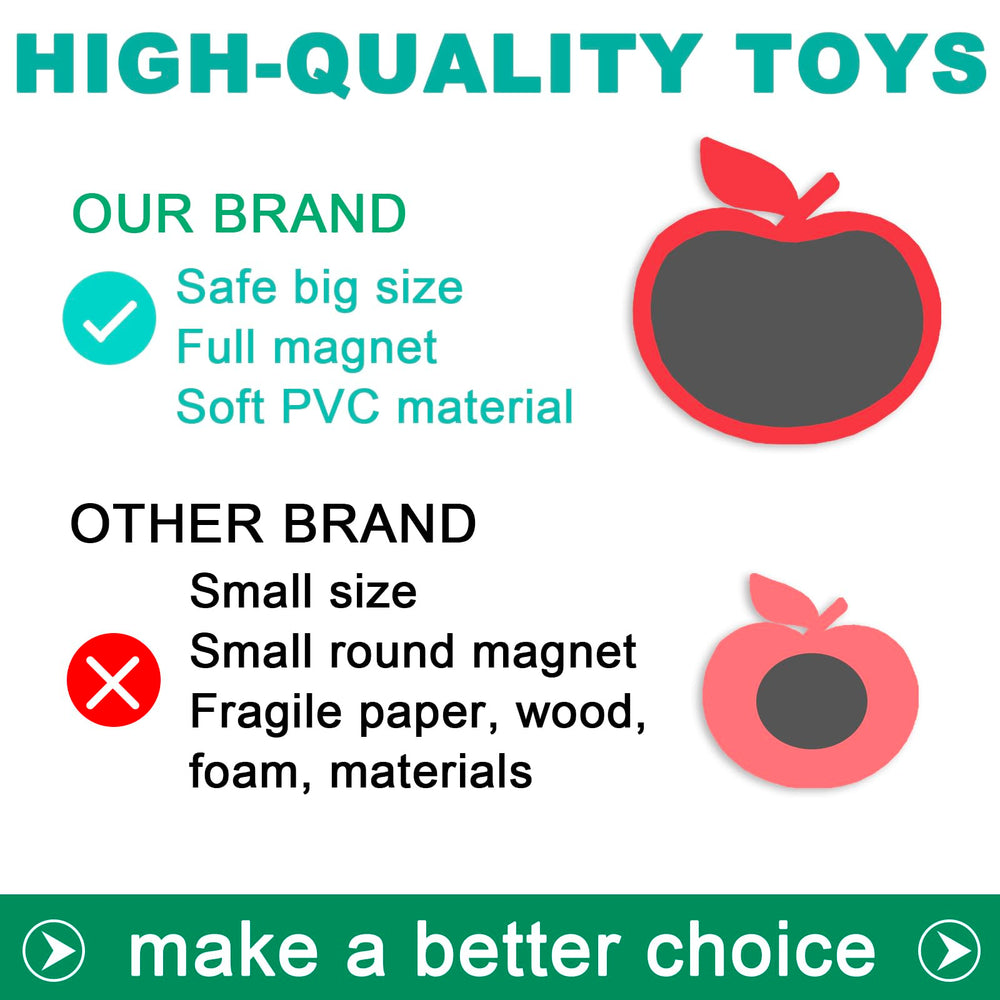 HOMEDISIAC large-size magnets for small hands; easy grasp for toddlers.