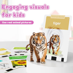 HOMESTEC Toddlers Talking Flash Cards suit home, classroom, and therapy contexts.