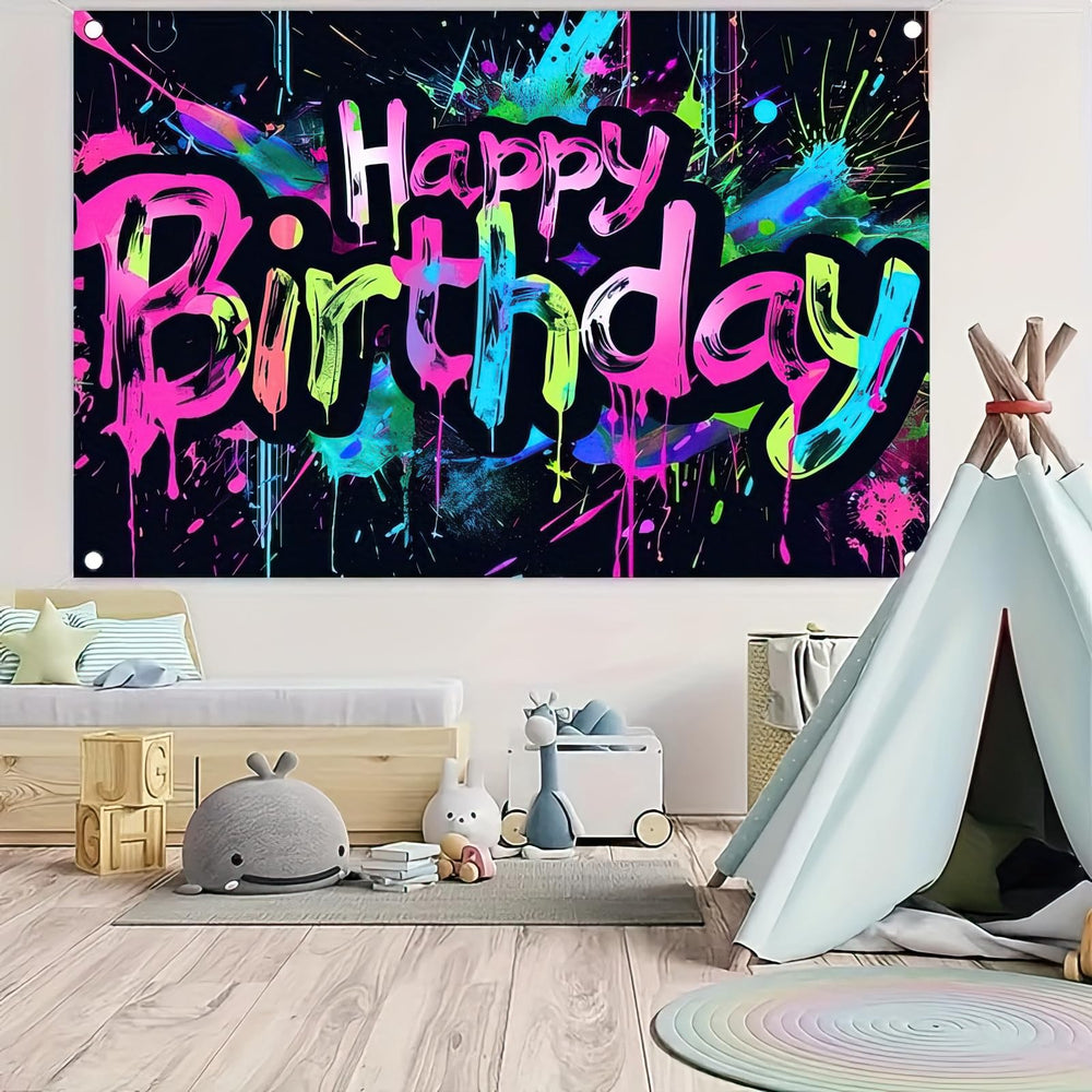 HOMETITUTE Glow-in-the-Dark Banner adds a striking glow for night events