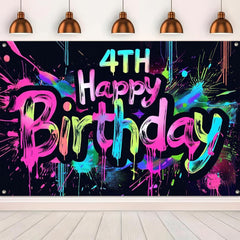 HOMETITUTE Neon 4th banner glows softly in the dark for magical moments