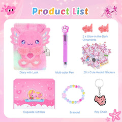 Homicozy axolotl diary lock with keys for private notes.
