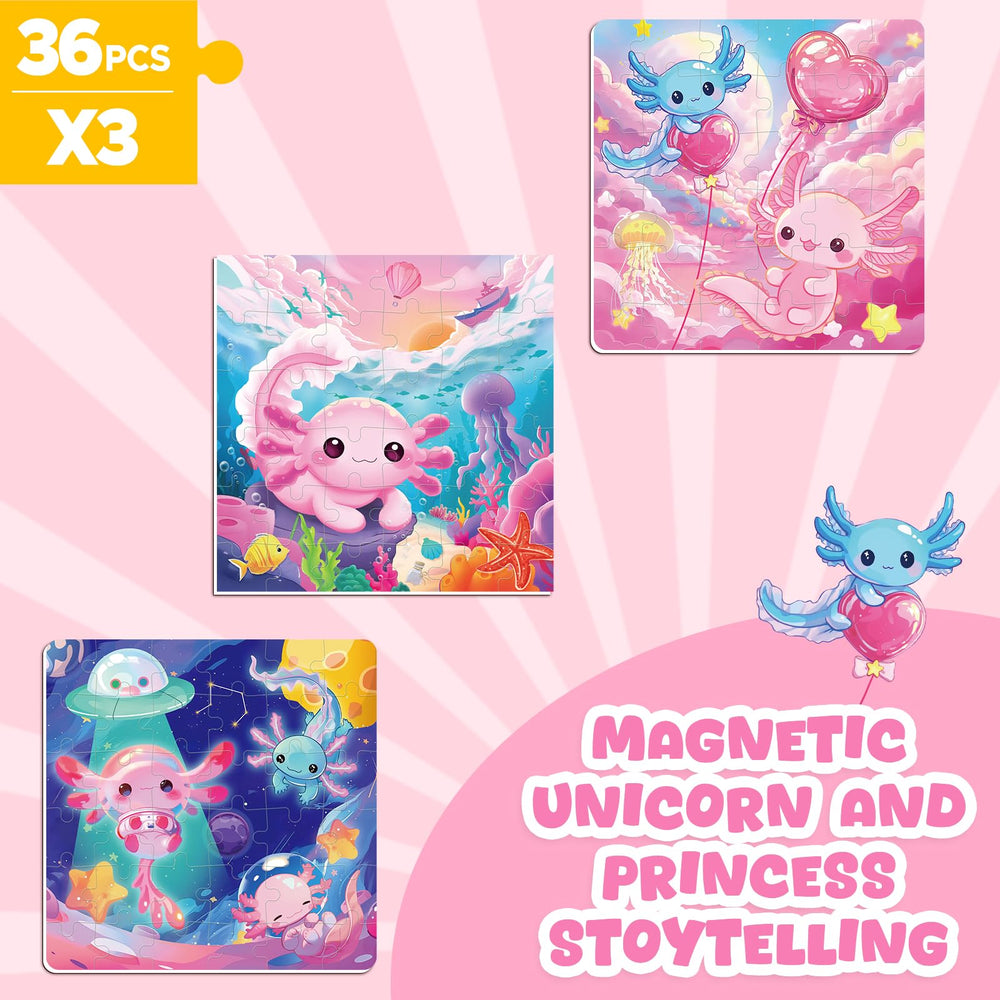 Homicozy axolotl magnetic puzzles ideal travel activity for busy families