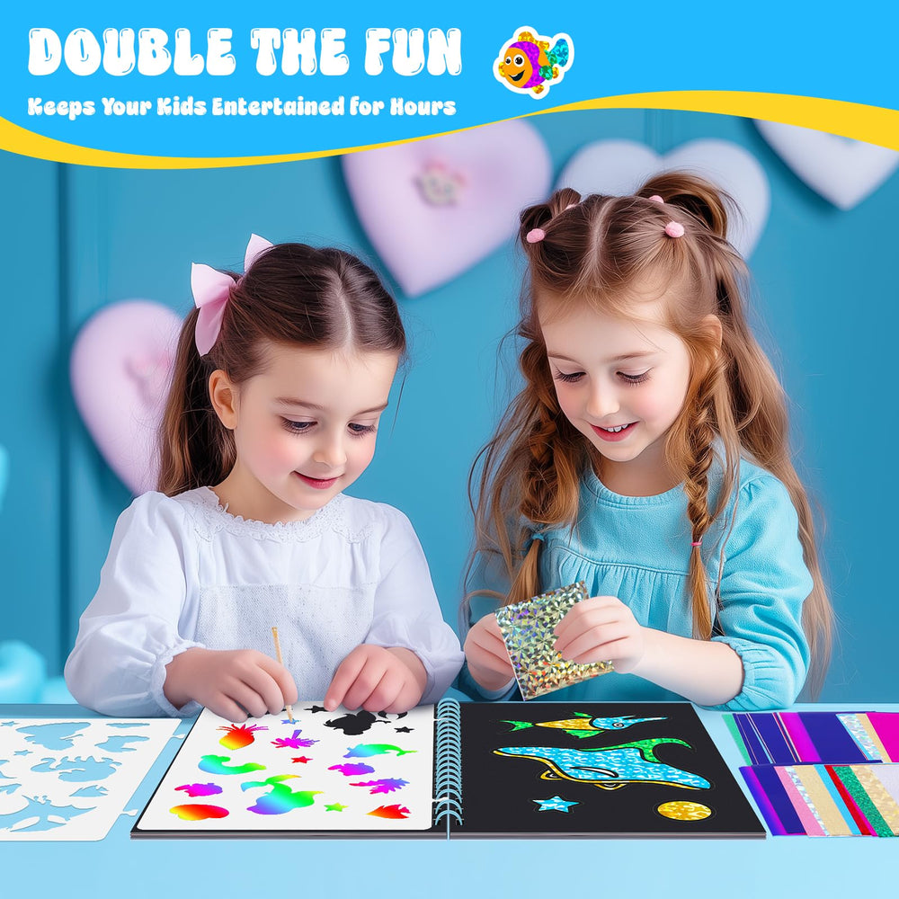 Homicozy scratch-art stencils spark guided creativity in kids.