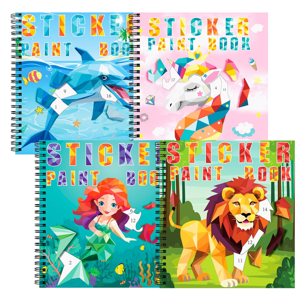 Homicozy unicorn sticker paint book: vibrant pages for imaginative play and motor skill development.