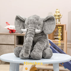 Homily elephant plush with breathable fabric offering cozy cuddling.