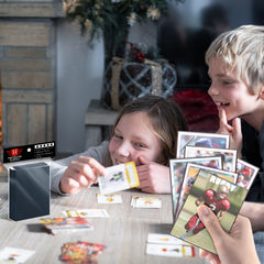 Homthy sleeves compatible with MTG, baseball, and standard cards for safe storage.