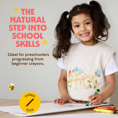 Honeysticks Jumbo Crayons in hand highlighting easy-to-hold design
