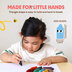 Durable Honeysticks triangle crayons resist breakage during early art.