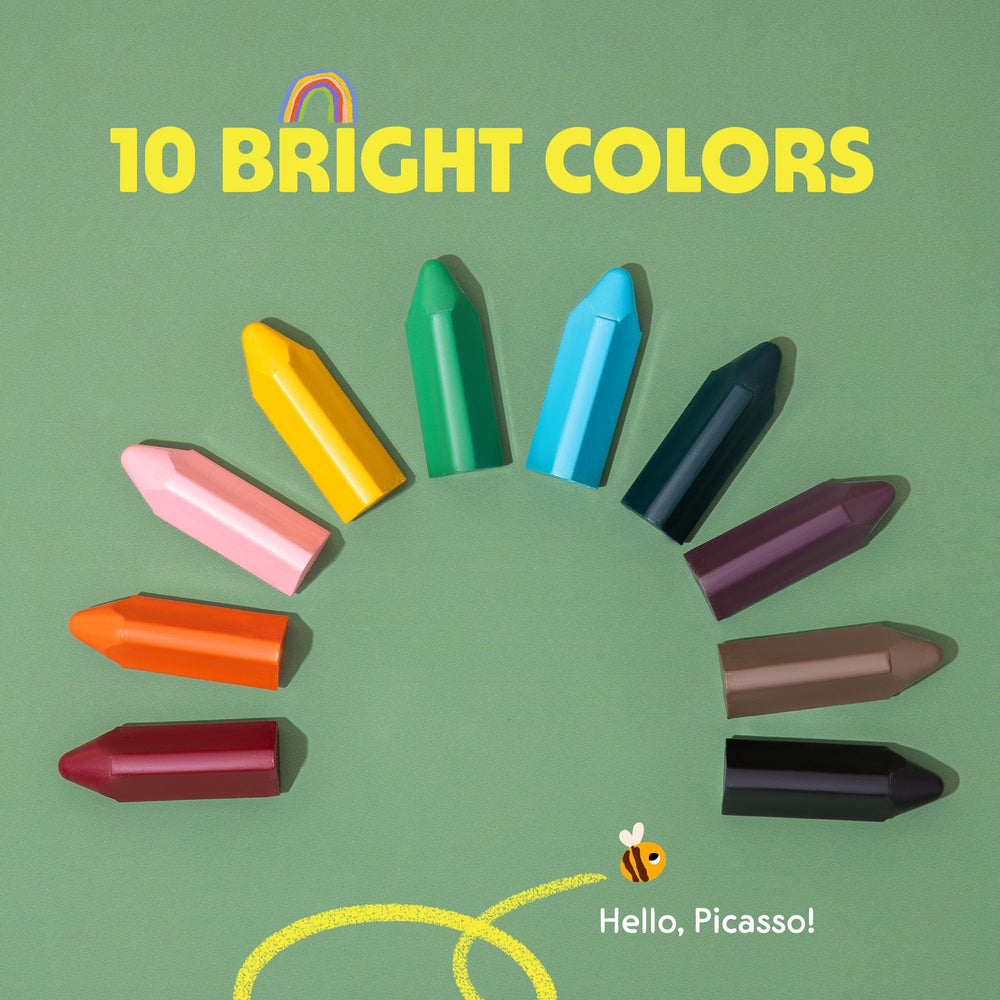 Natural beeswax scent enhances sensory play with Honeysticks crayons.