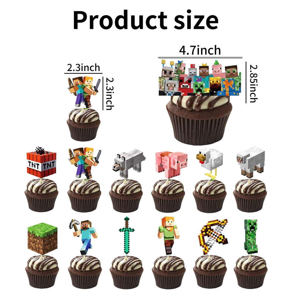 HonFHena game-themed dessert decor set for a fun gaming party atmosphere.