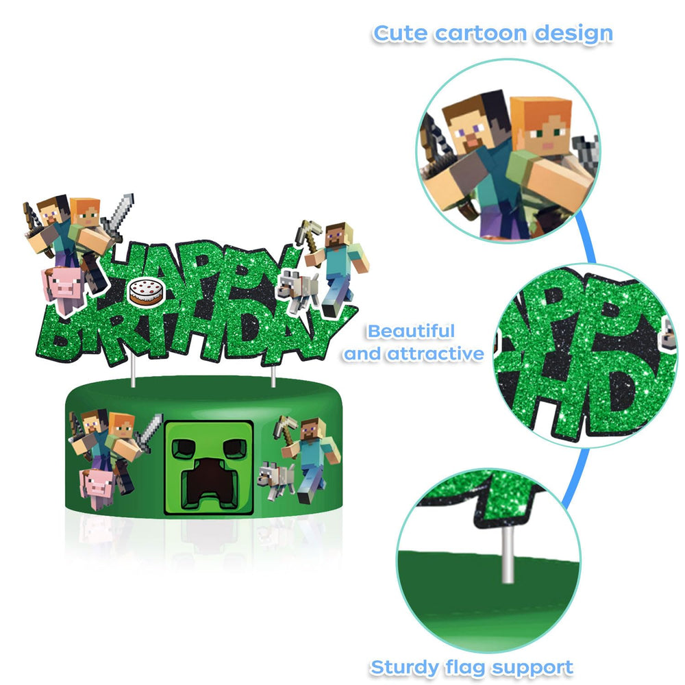 HonFHena video game themed cake topper enhances presentation for game nights.