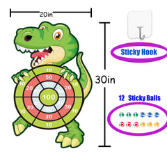 HONGID dinosaur dart board with bright sticky balls to improve aim.