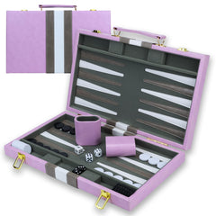 HONGSHUYEE backgammon 15-inch purple board for travel-friendly play and easy setup.