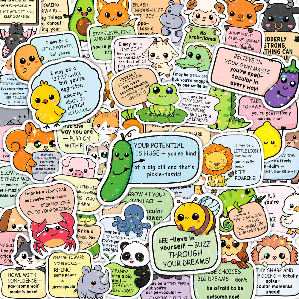 HONHO inspirational animal stickers on a water bottle add sparkle and daily motivation