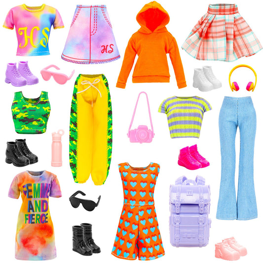 Honlaella hooded sweater outfit for 11.5-inch dolls, cozy daily play