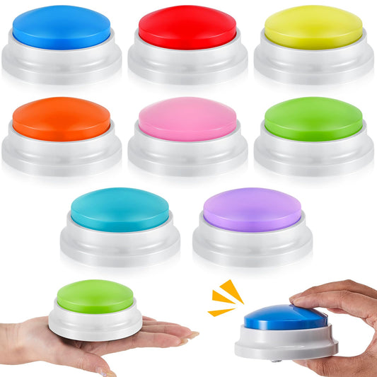 Honoson 8-pieces recordable buzzer set in vibrant colors for engaging quizzes.