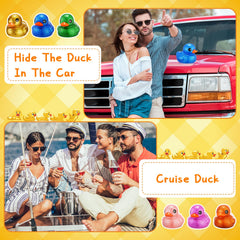 Honoson glitter rubber duck in purple; captures attention during water play.
