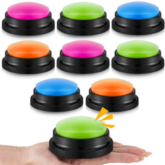 Honoson recordable buzzer eight-pack in bright colors for classroom quizzes