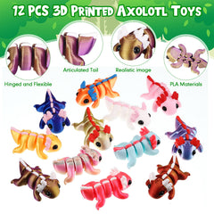 Honoson axolotl toy set with movable joints for versatile posing