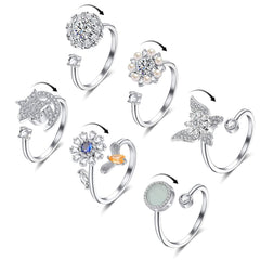 Honsny butterfly anxiety ring with spinning top for fidget relief during work