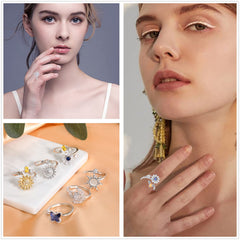 Honsny fidget ring with star and moon spin for versatile wear and focus.