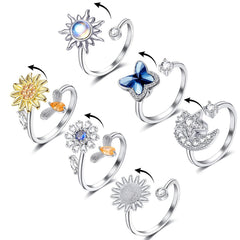 Honsny fidget ring with sunflower spin for calm focus at work.