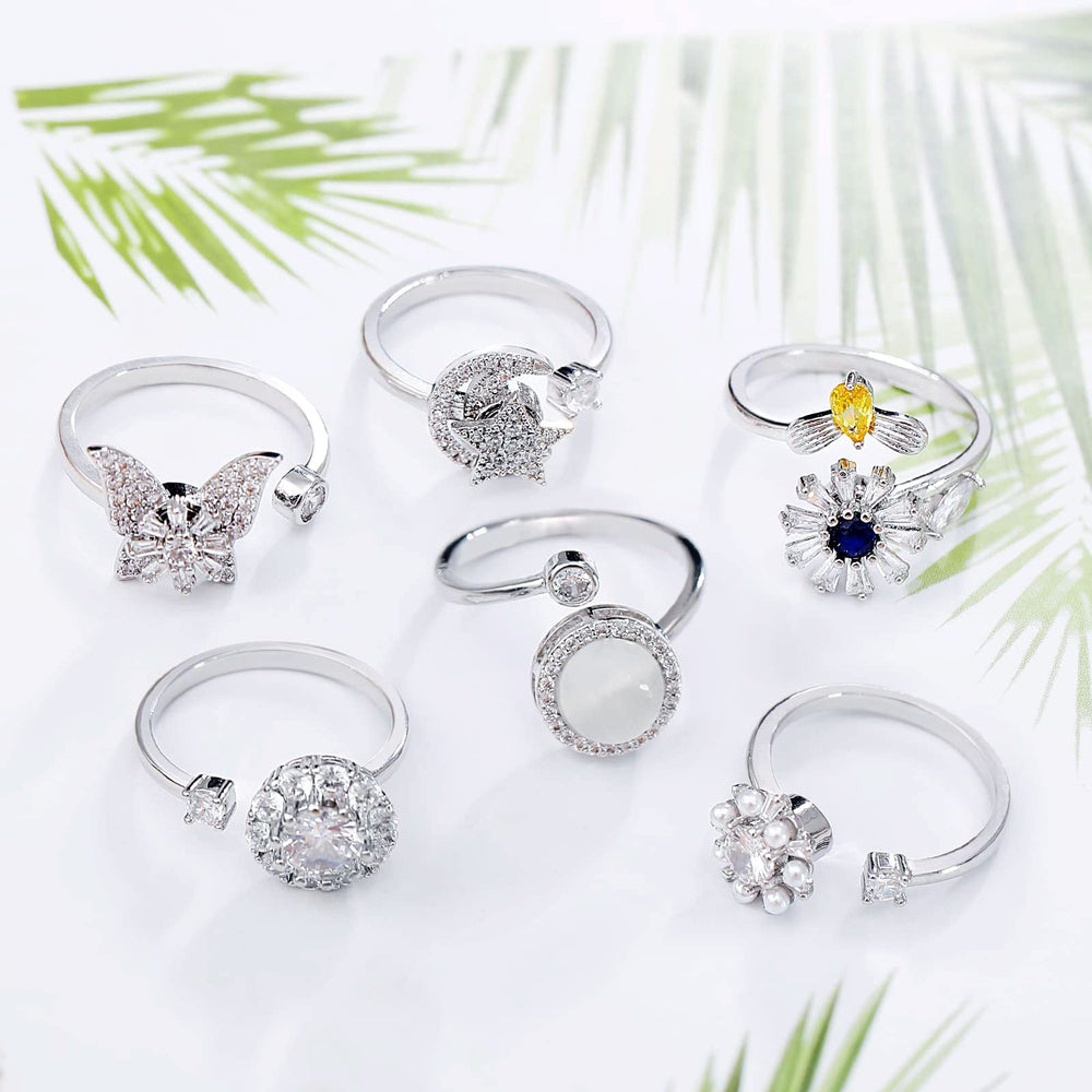Honsny six-piece anxiety rings set fits many outfits and moments