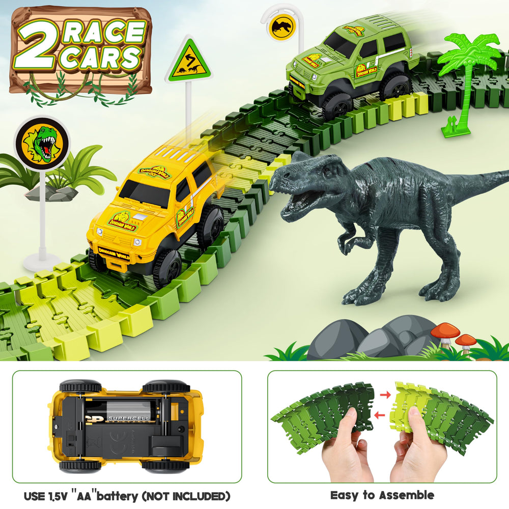 Hony Dinosaur Tracks drawbridge piers and trees add story elements