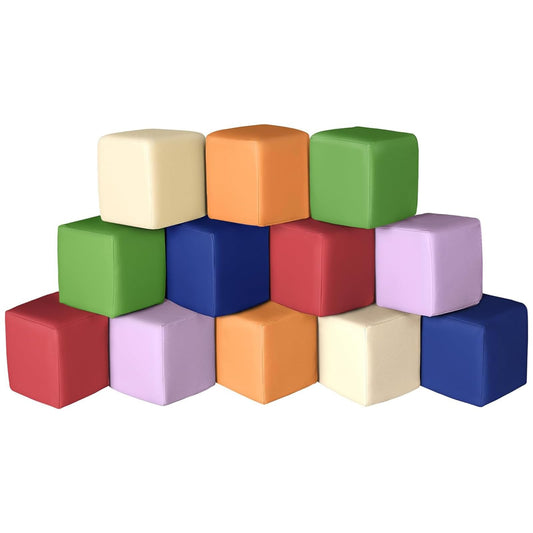 Hoohtoot foam blocks 12-piece set stacked for imaginative toddler play