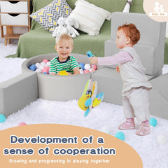 Hoohtoot kids playing together using the soft play set for cooperative activity