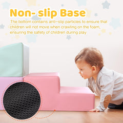 Hoohtoot stackable foam blocks let toddlers arrange colorful structures for imaginative play.