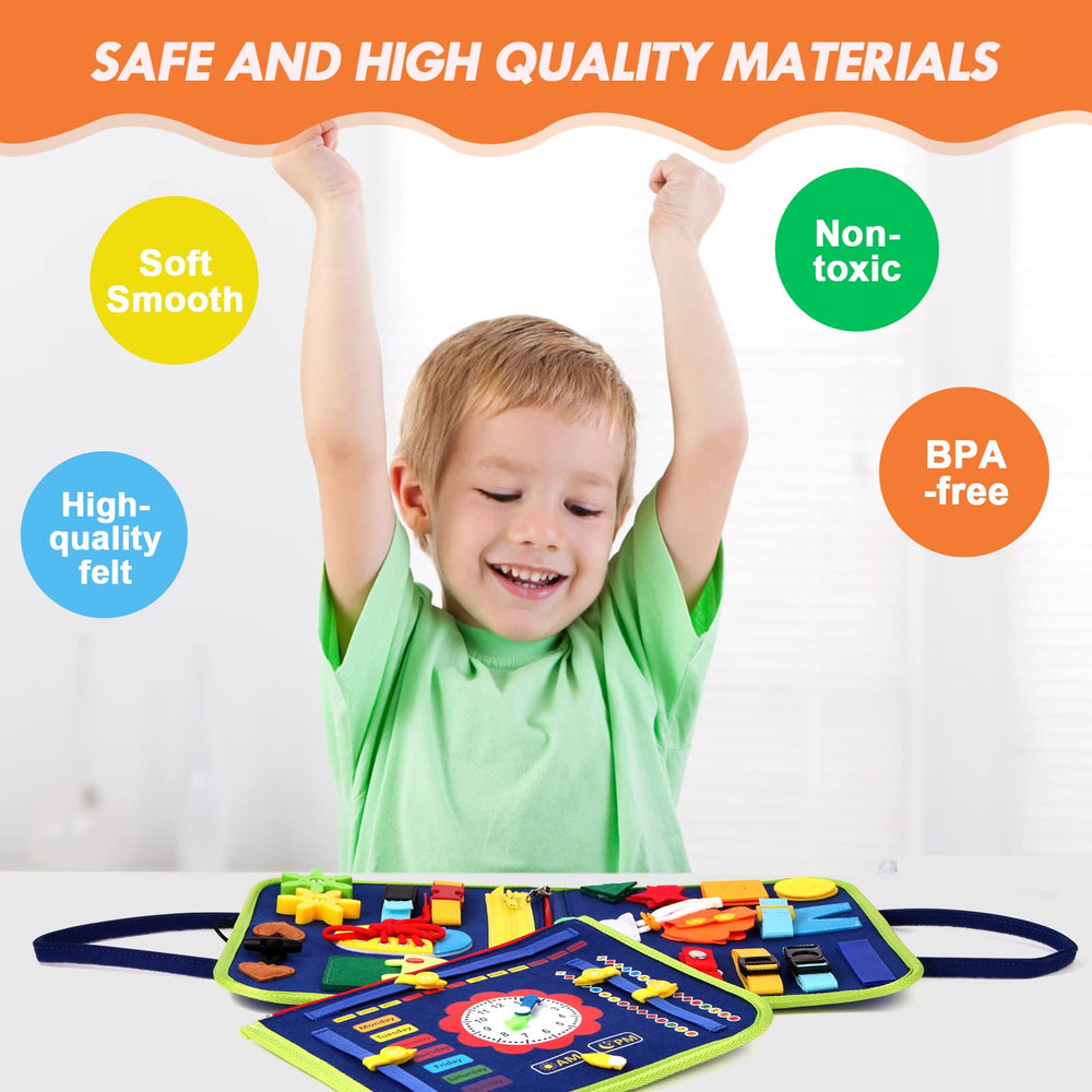 Hooku Baby sensory board material closeup highlighting soft felt and safety