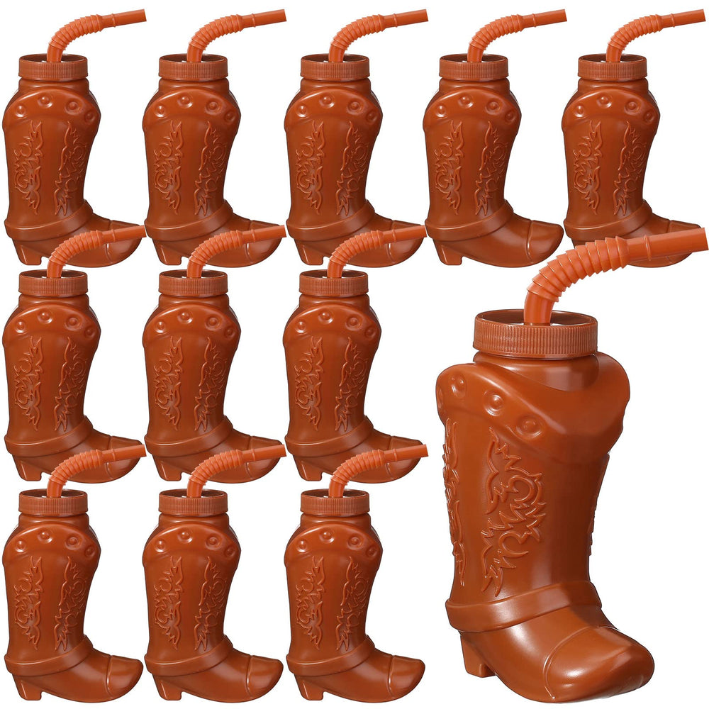 Hoolerry cowboy boot cups 12-pack in packaging, quick party setup