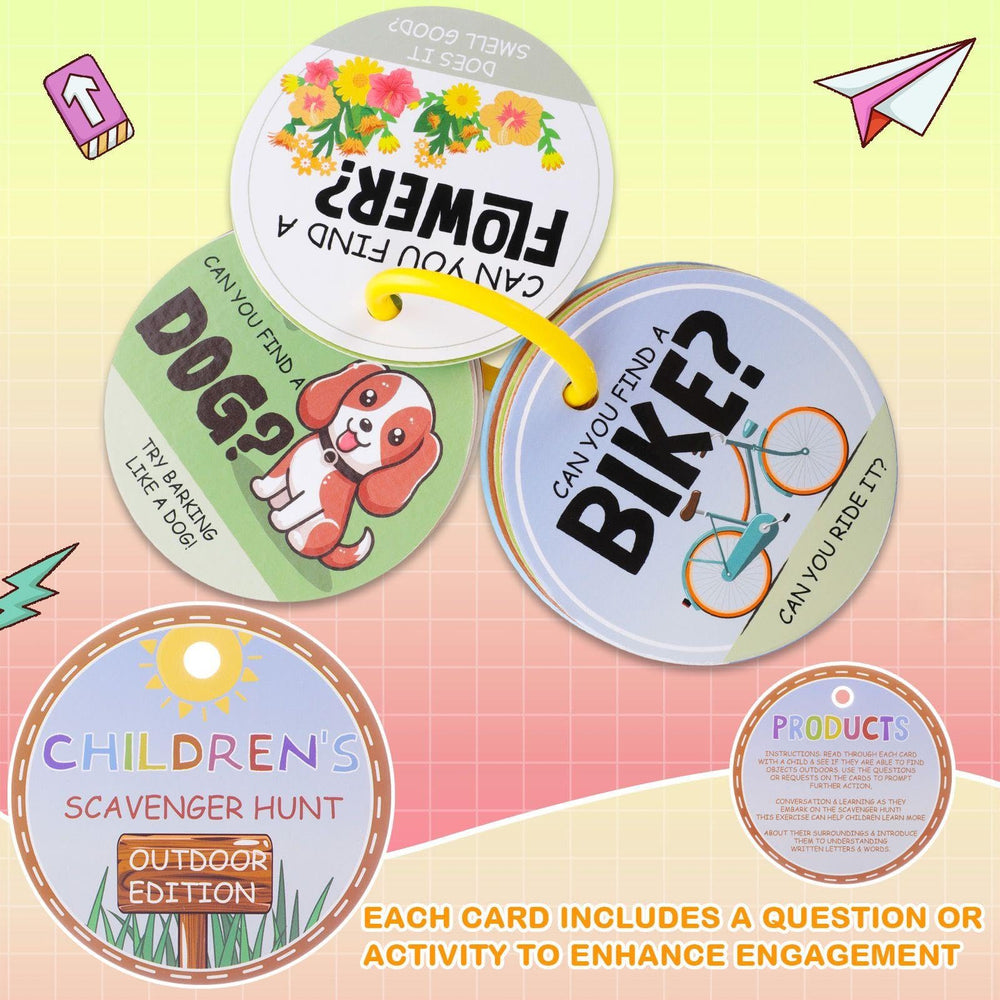 Hoolerry Toddler Scavenger Hunt Cards illustrations prompt kids to notice surroundings
