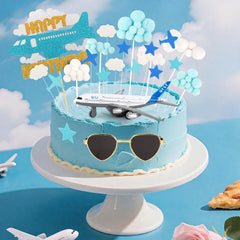 Hooqict airplane toppers set for cupcakes and donuts elevates dessert tables.