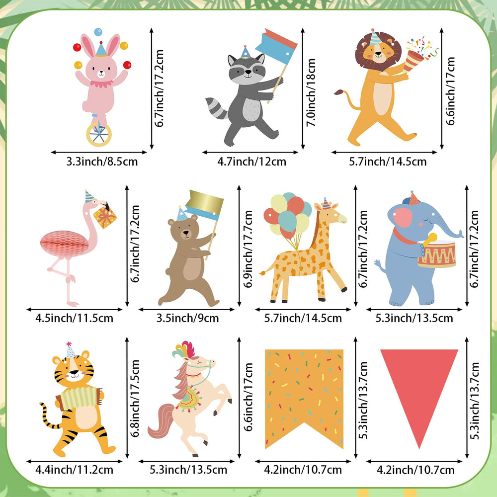 Hooqict animal parade banner pennants, great for ceiling or wall decoration at birthdays.