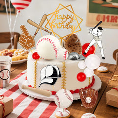Hooqict baseball cap topper brings sporty charm to desserts and party tables.