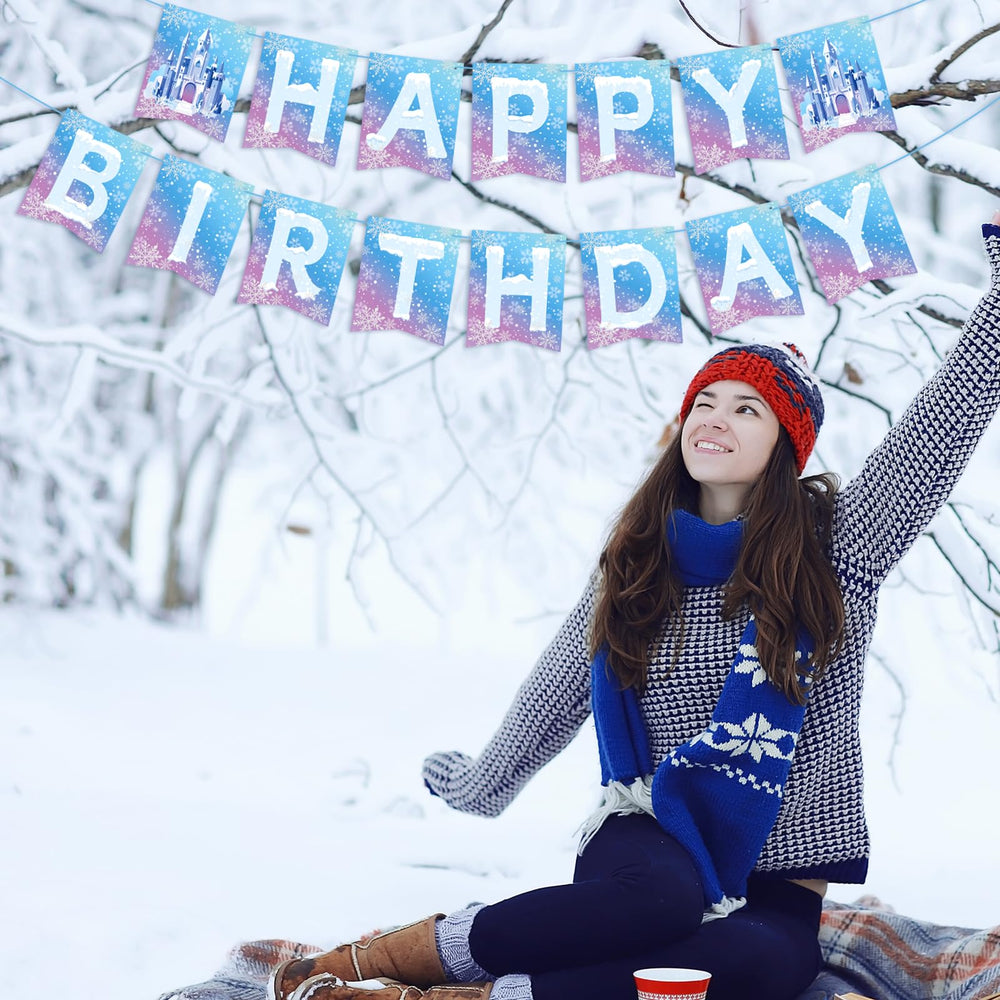 Hooqict Frozen themed banner ideal for holiday or celebration settings