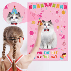 Hooqict cat party game setup on a wall sparks friendly competition.