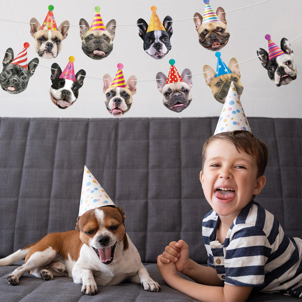 Hooqict dog faces banner adds a charming focal point to photos