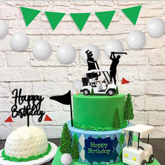 Hooqict golf tee toppers complete cupcake styling with subtle theme accents.