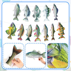 Hooqict Gone Fishing banner flag size 14.6 by 7 inches for prominent display