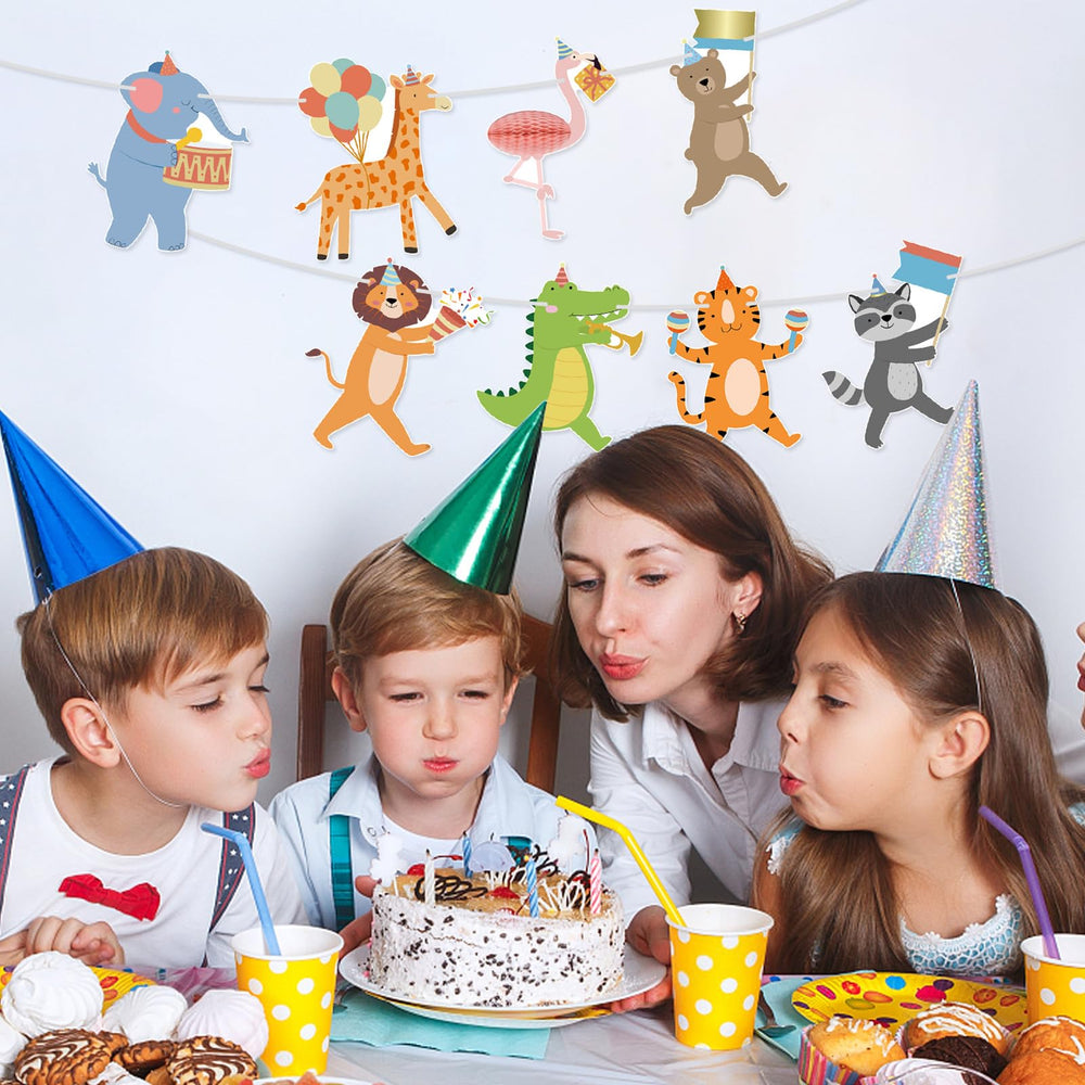 Hooqict Party Animal Banner durable cardstock ensures lasting display.