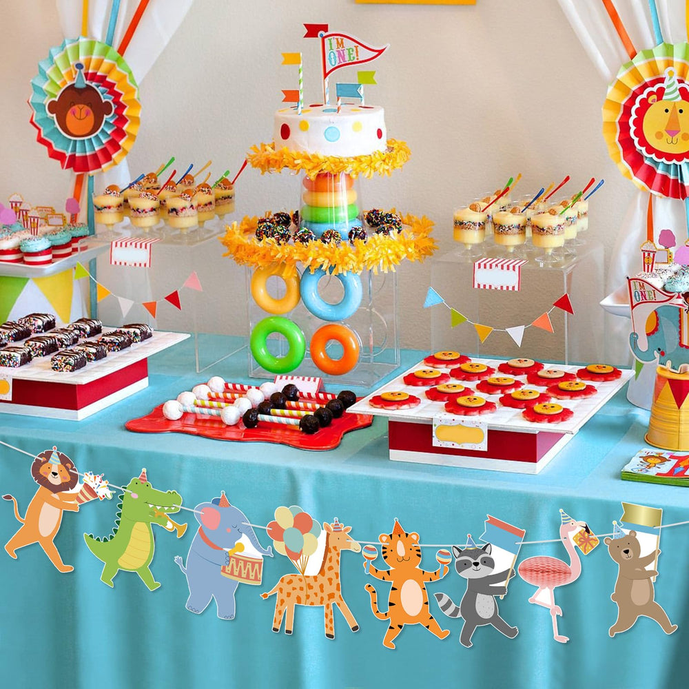 Hooqict Party Animal Banner 6.9x5 inch flags offer sturdy cardstock quality.