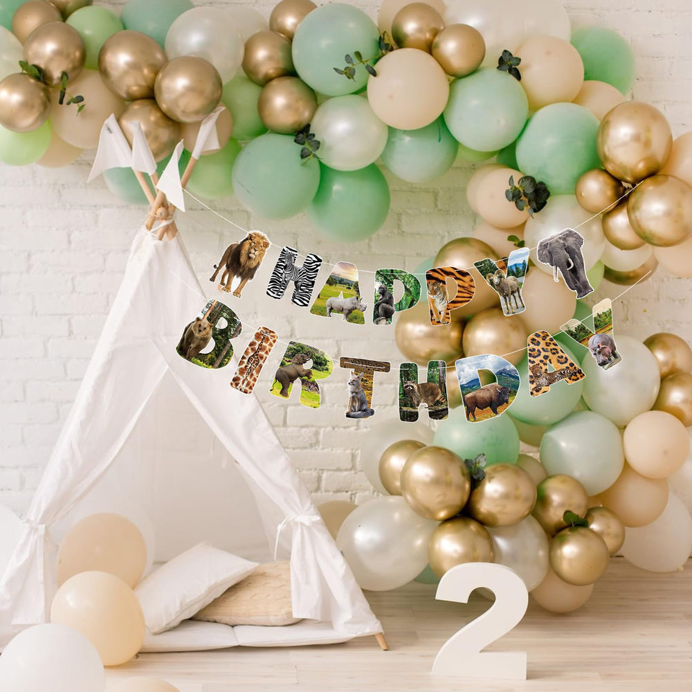 Hooqict Durable cardstock flags ensure lasting safari decorations