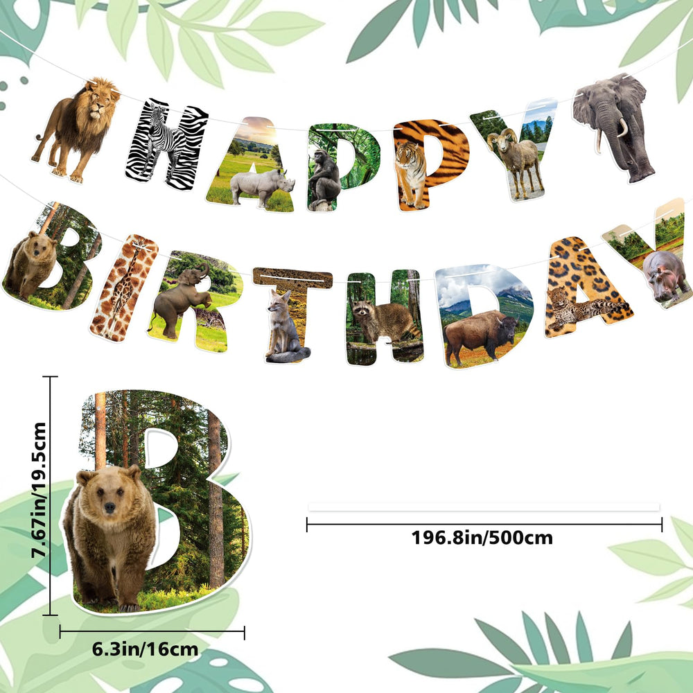 Hooqict Safari Animals banner decor brightens walls for any room