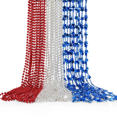 HOOSUN 4th of July beaded necklace with red round beads, comfortable festive wear.
