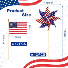 HOOSUN easy-assembly patriotic pinwheels ready to install